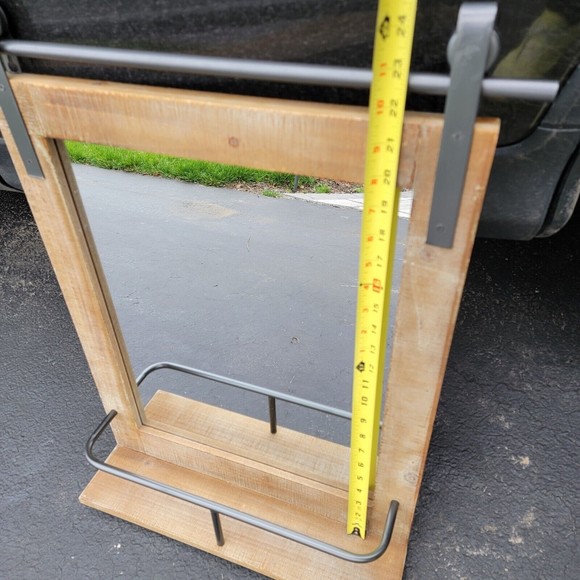New in Box Ingram Barn Door Mirror with Shelf Firstime & Co. 25 in X 20 in - Picture 2 of 8